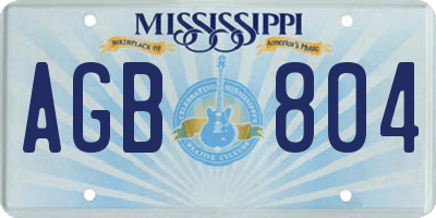 MS license plate AGB804