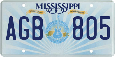 MS license plate AGB805