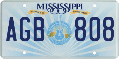 MS license plate AGB808