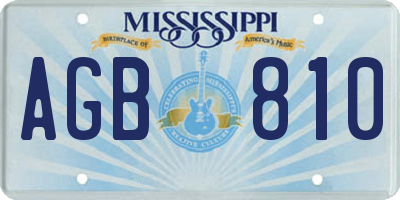 MS license plate AGB810