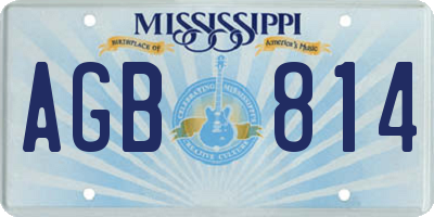 MS license plate AGB814