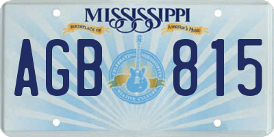 MS license plate AGB815