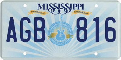 MS license plate AGB816