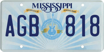 MS license plate AGB818