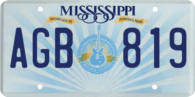 MS license plate AGB819