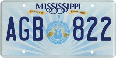 MS license plate AGB822