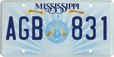 MS license plate AGB831