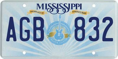 MS license plate AGB832