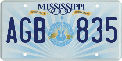 MS license plate AGB835