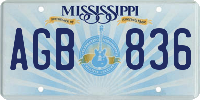 MS license plate AGB836
