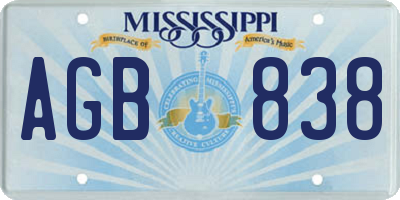 MS license plate AGB838