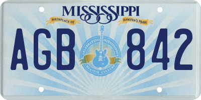 MS license plate AGB842