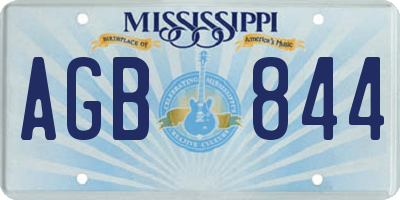 MS license plate AGB844
