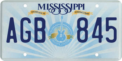 MS license plate AGB845