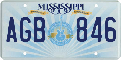 MS license plate AGB846