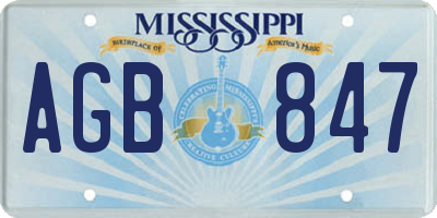 MS license plate AGB847