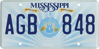 MS license plate AGB848