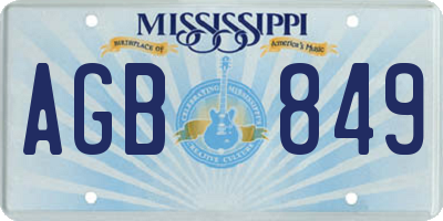MS license plate AGB849