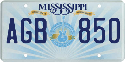 MS license plate AGB850