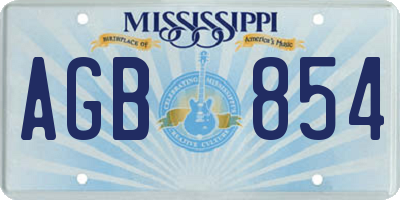 MS license plate AGB854