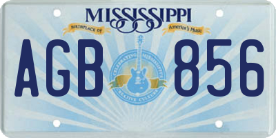 MS license plate AGB856