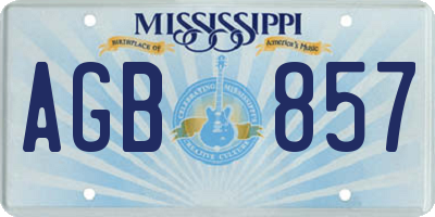 MS license plate AGB857
