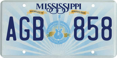 MS license plate AGB858