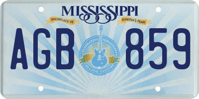 MS license plate AGB859
