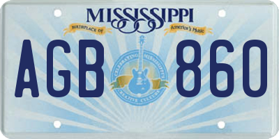 MS license plate AGB860