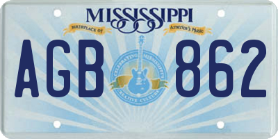 MS license plate AGB862
