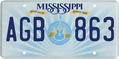 MS license plate AGB863