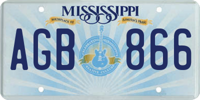 MS license plate AGB866