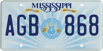 MS license plate AGB868