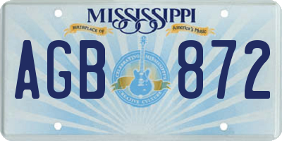 MS license plate AGB872
