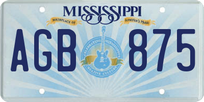 MS license plate AGB875