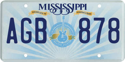 MS license plate AGB878