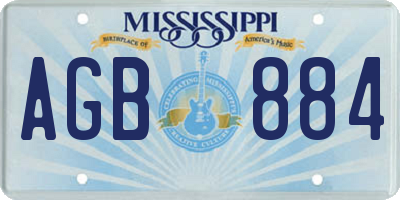 MS license plate AGB884