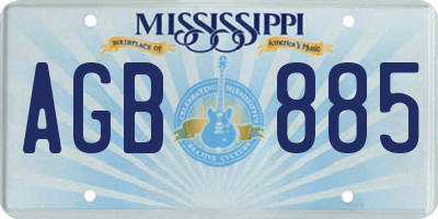 MS license plate AGB885