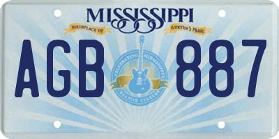 MS license plate AGB887