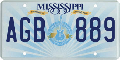 MS license plate AGB889