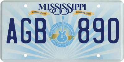 MS license plate AGB890