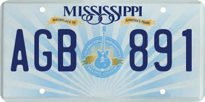 MS license plate AGB891
