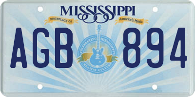 MS license plate AGB894