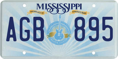 MS license plate AGB895