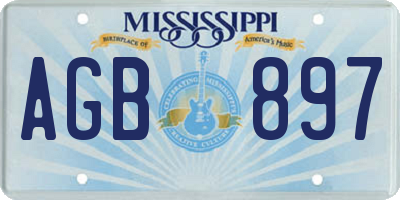 MS license plate AGB897