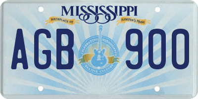 MS license plate AGB900