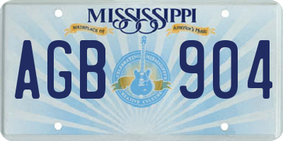MS license plate AGB904