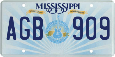 MS license plate AGB909