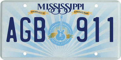 MS license plate AGB911