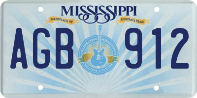 MS license plate AGB912